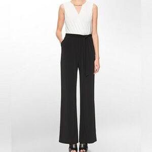 Calvin Klein Black and White New Sleeveless Jumpsuit Size 6